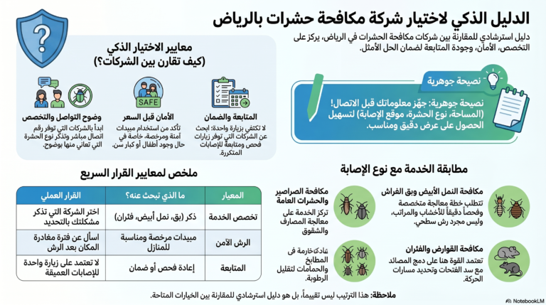21 شركة مكافحة حشرات بالرياض: أرقام وخدمات وطرق التواصل