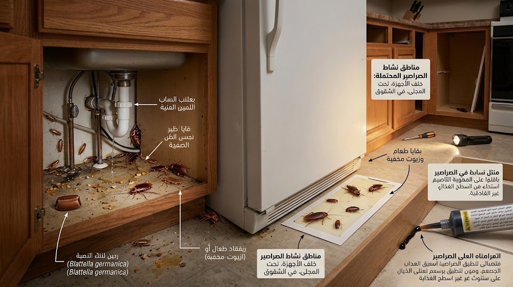 أماكن اختباء الصراصير في المطبخ وأسباب عودتها بعد المكافحة